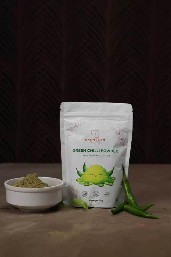 Dehydrated Green Chilli Powder - Skanveda