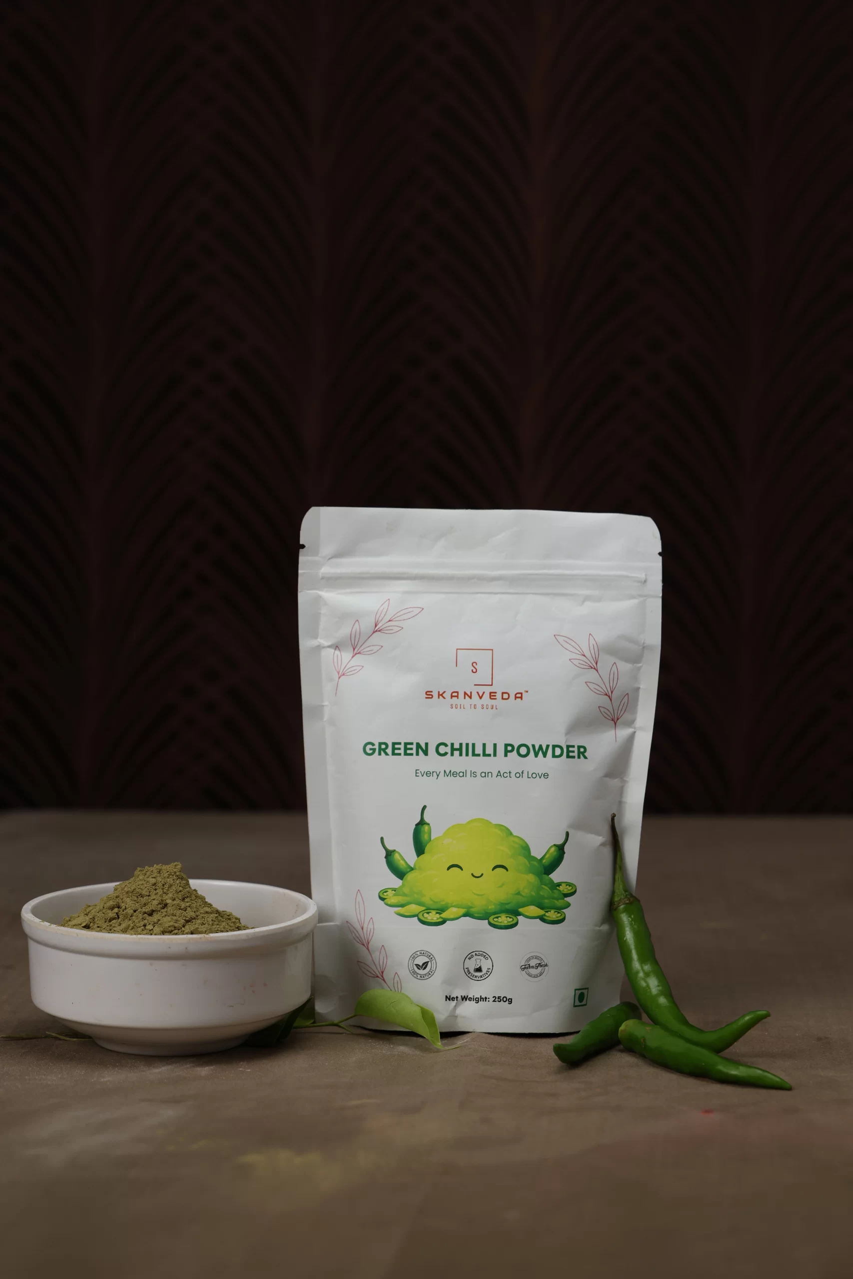 Dehydrated Green Chilli Powder - Skanveda